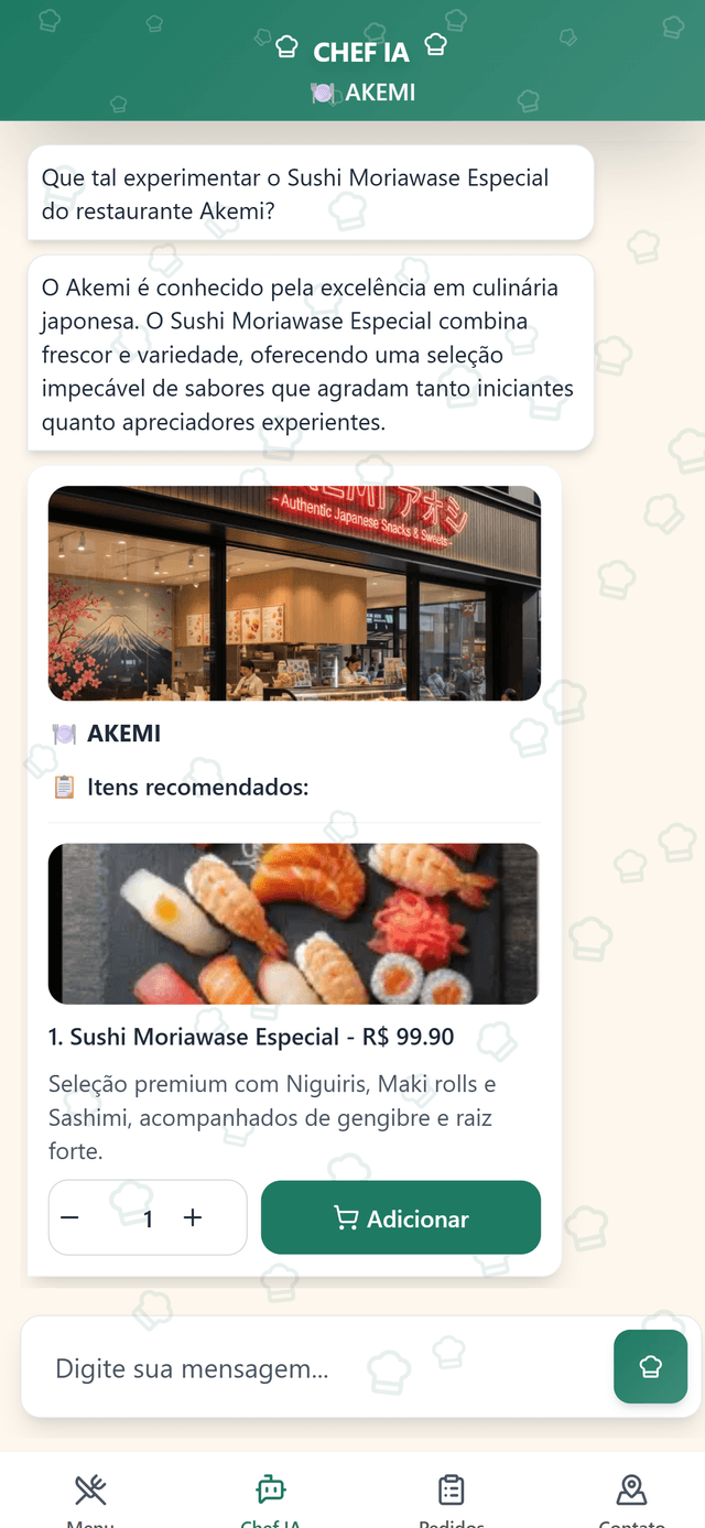 Cardápio digital fluido para cliente